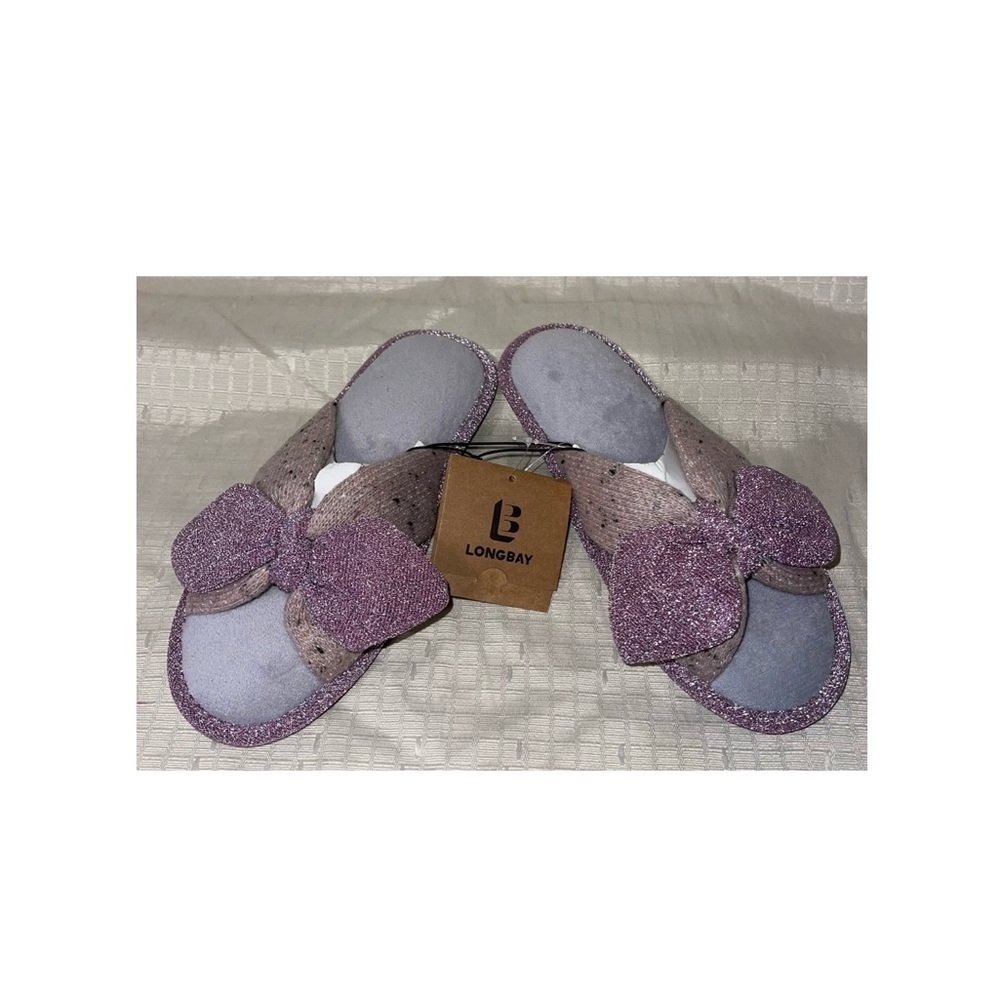 LongBay Purple Glitter Slippers